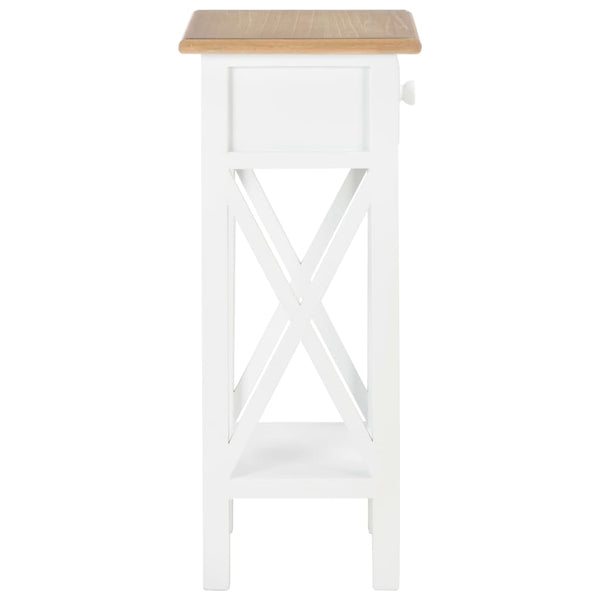 Mesa lateral 27x27x65,5 cm madeira branco