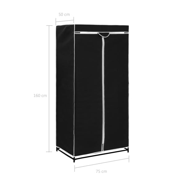 Roupeiros 2 pcs 75x50x160 cm preto