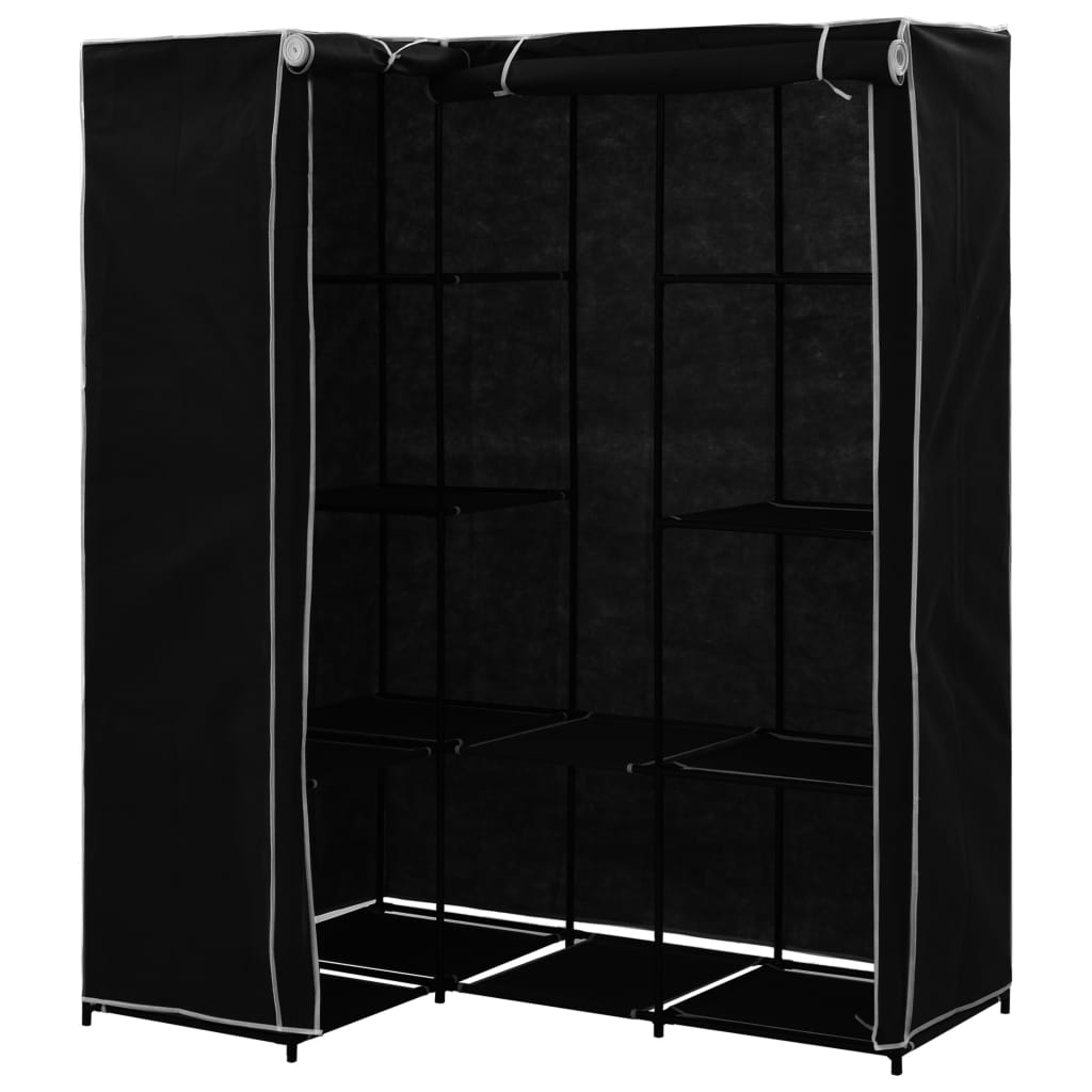 Roupeiro de canto 130x87x169 cm preto