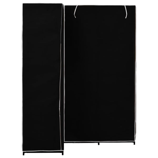 Roupeiro de canto 130x87x169 cm preto