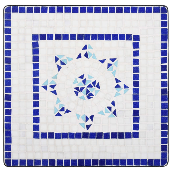 Mesa bistrô em mosaico 60 cm cerâmica azul e branco