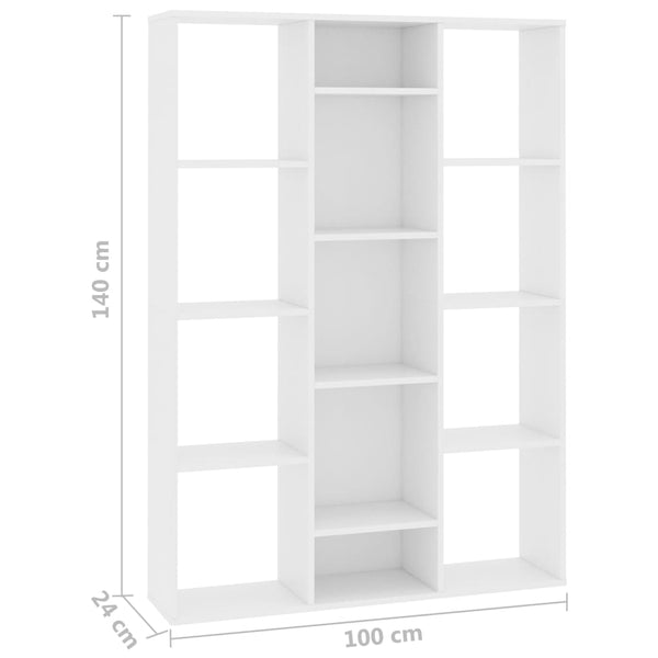 Divisória/estante 100x24x140 cm derivados de madeira branco