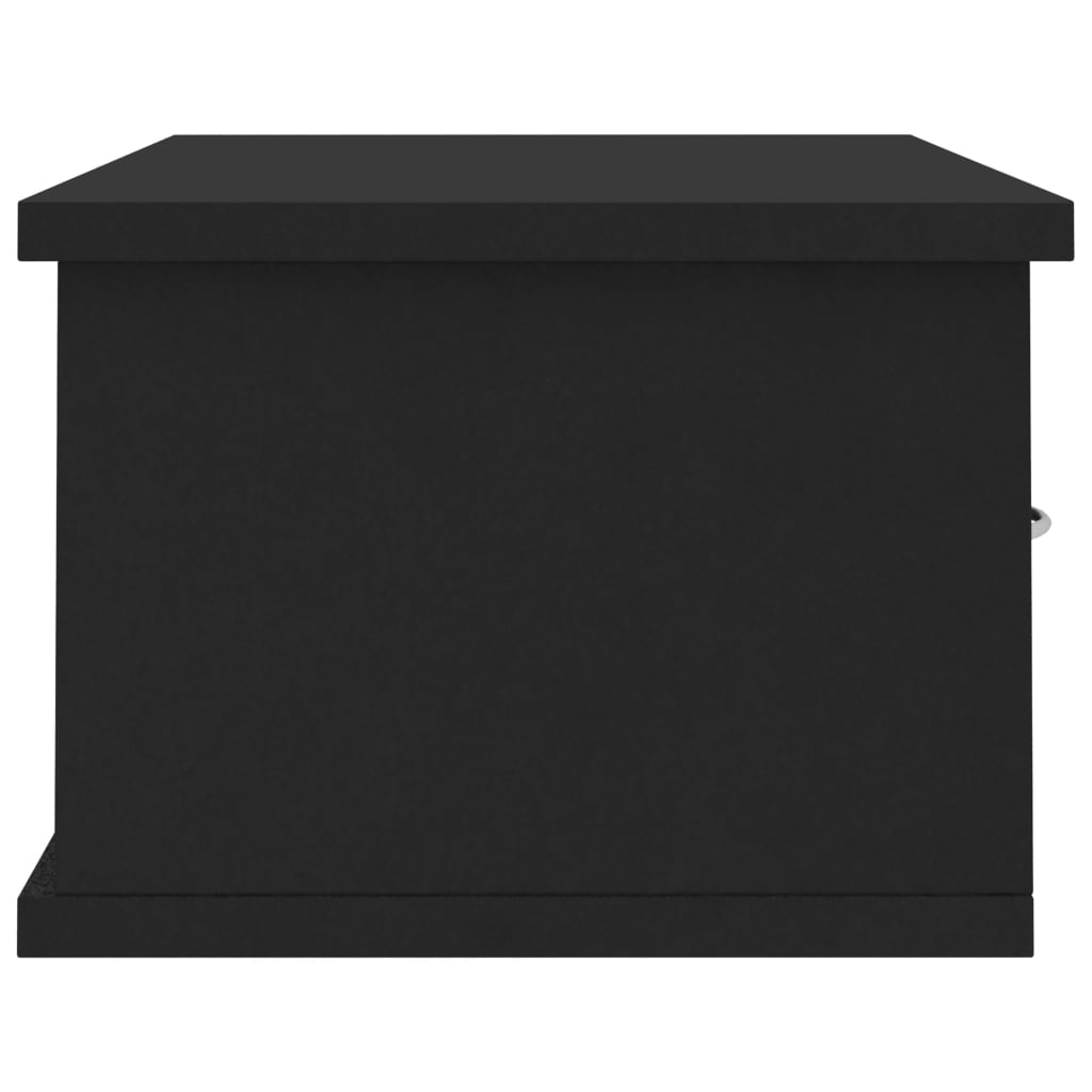 Prateleira de gavetas para parede derivados de madeira preto