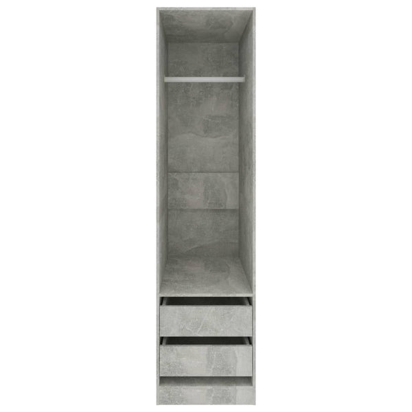 Roupeiro c/ gavetas 50x50x200 cm contraplacado cinzento cimento