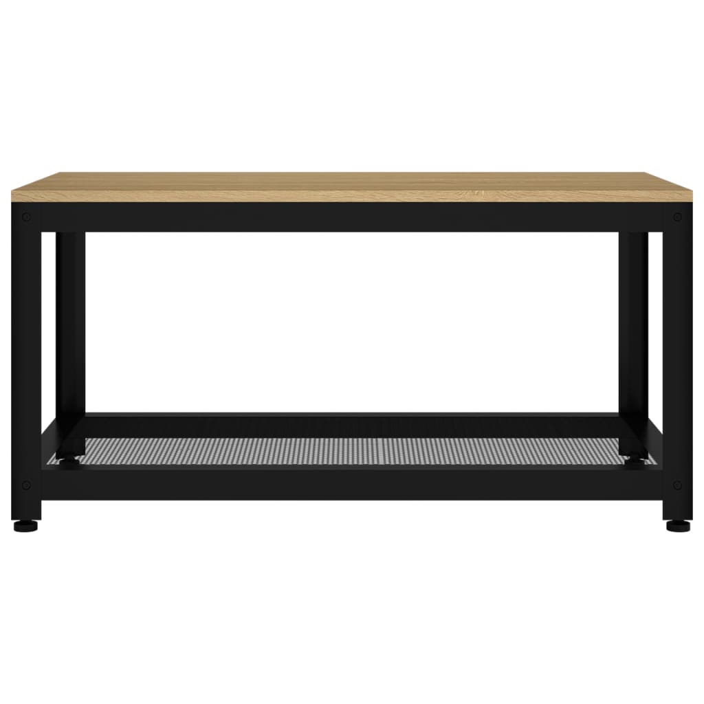 Mesa de centro 90x45x45 cm MDF e ferro castanho-claro e preto