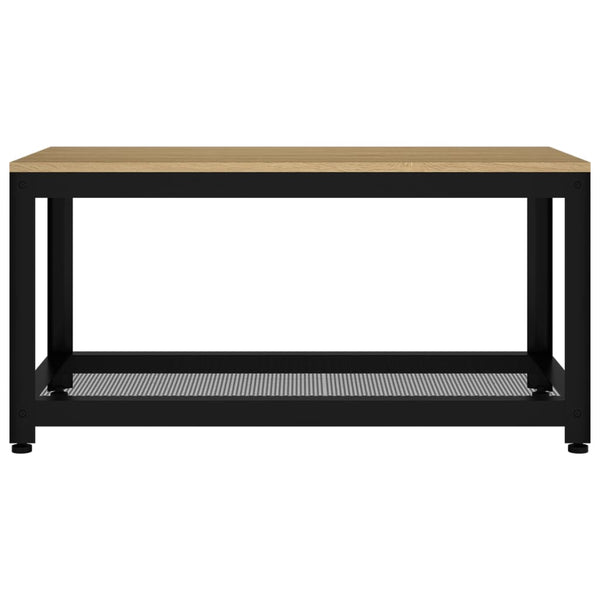 Mesa de centro 90x45x45 cm MDF e ferro castanho-claro e preto