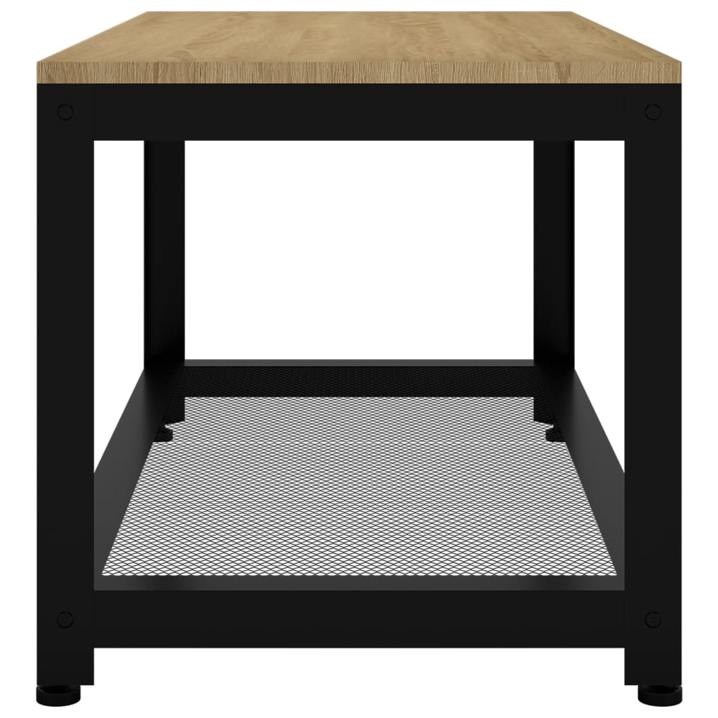 Mesa de centro 90x45x45 cm MDF e ferro castanho-claro e preto