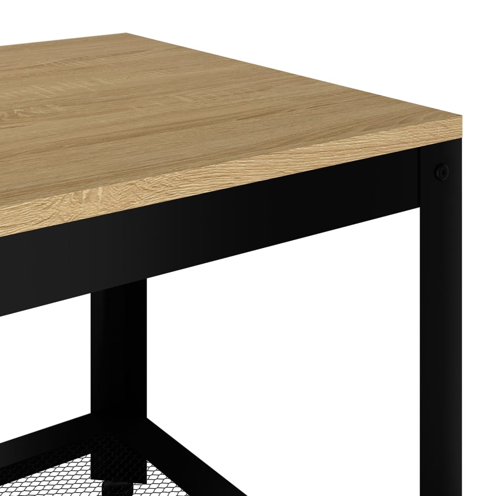 Mesa de centro 90x45x45 cm MDF e ferro castanho-claro e preto