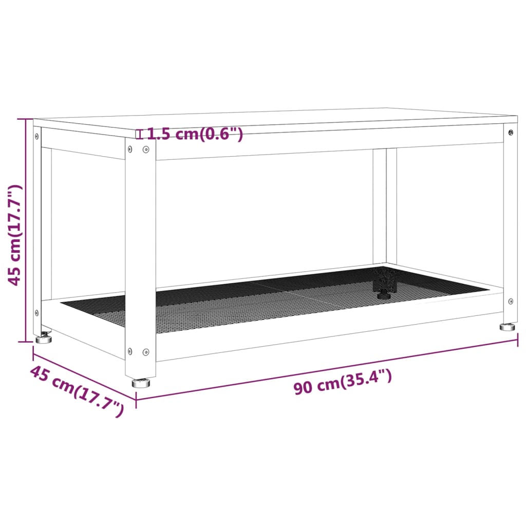 Mesa de centro 90x45x45 cm MDF e ferro castanho-claro e preto