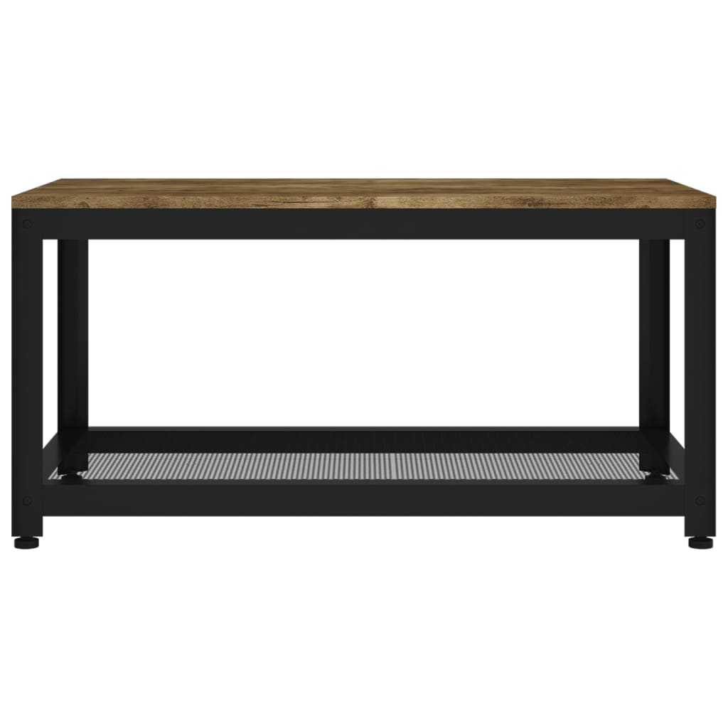 Mesa de centro 90x45x45 cm MDF e ferro castanho-escuro e preto