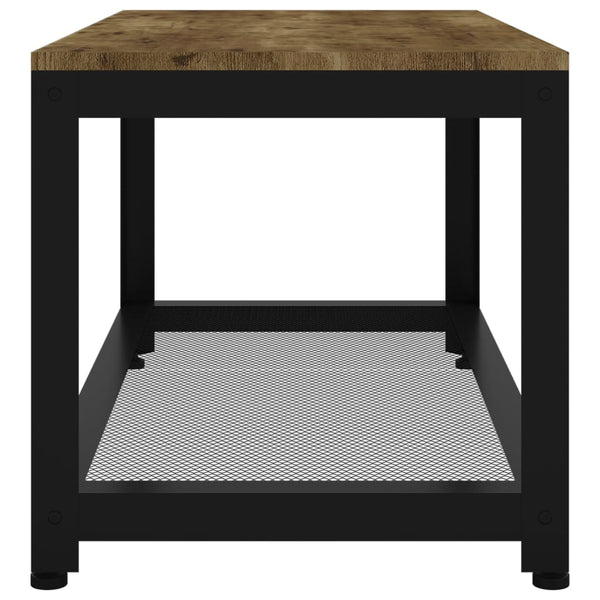 Mesa de centro 90x45x45 cm MDF e ferro castanho-escuro e preto