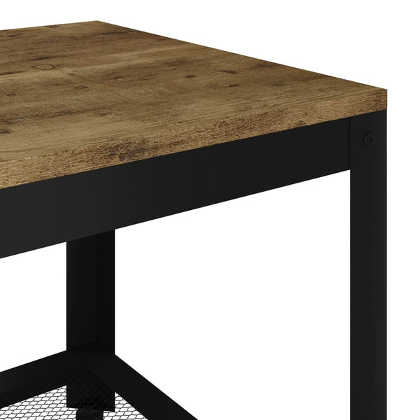 Mesa de centro 90x45x45 cm MDF e ferro castanho-escuro e preto