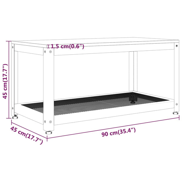 Mesa de centro 90x45x45 cm MDF e ferro castanho-escuro e preto