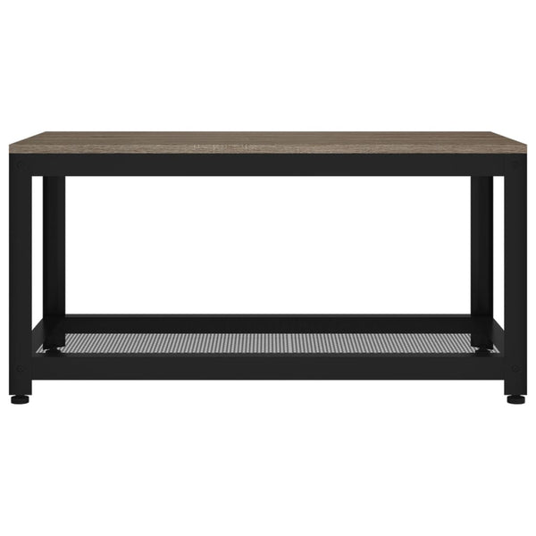 Mesa de centro 90x45x45 cm MDF e ferro cinzento e preto