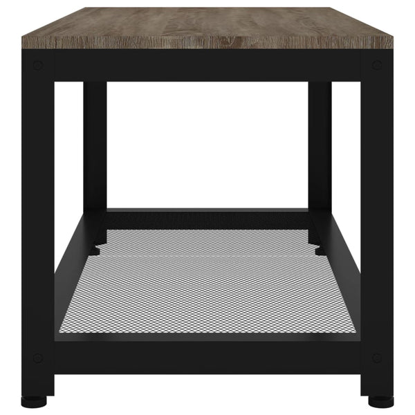 Mesa de centro 90x45x45 cm MDF e ferro cinzento e preto