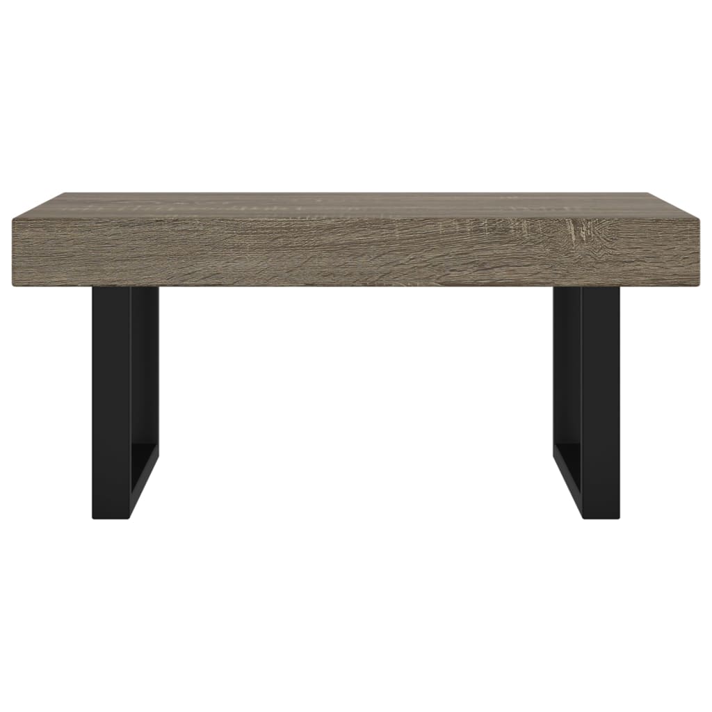 Mesa de centro 90x45x40 cm MDF e ferro cinzento e preto