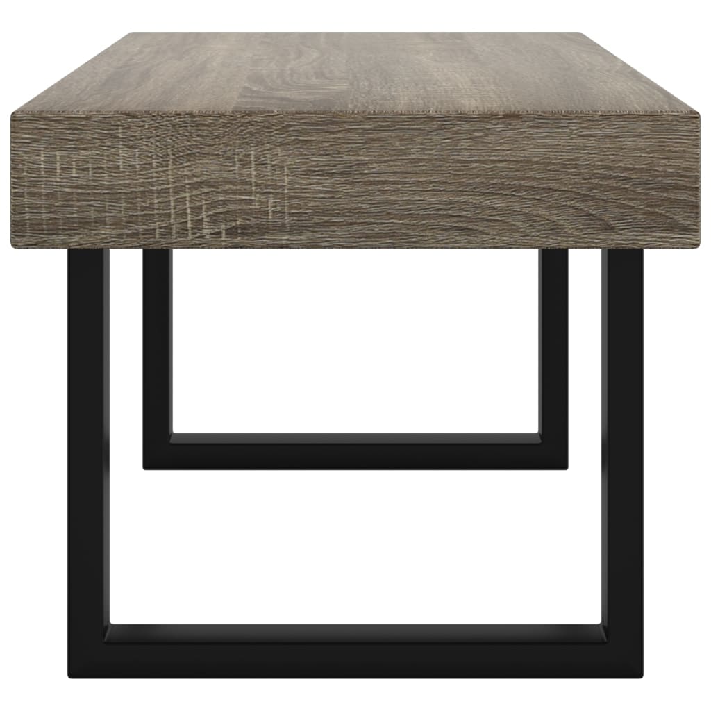 Mesa de centro 90x45x40 cm MDF e ferro cinzento e preto