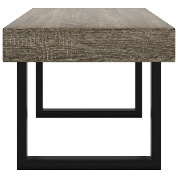 Mesa de centro 90x45x40 cm MDF e ferro cinzento e preto