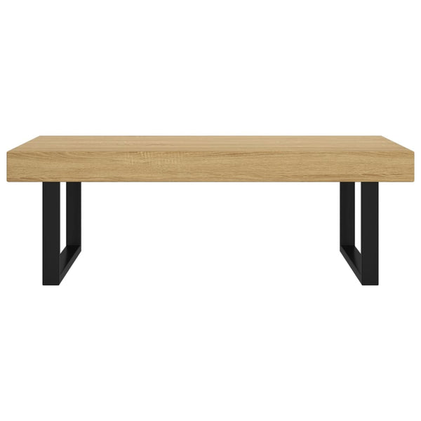 Mesa de centro 120x60x40 cm MDF e ferro castanho-claro e preto