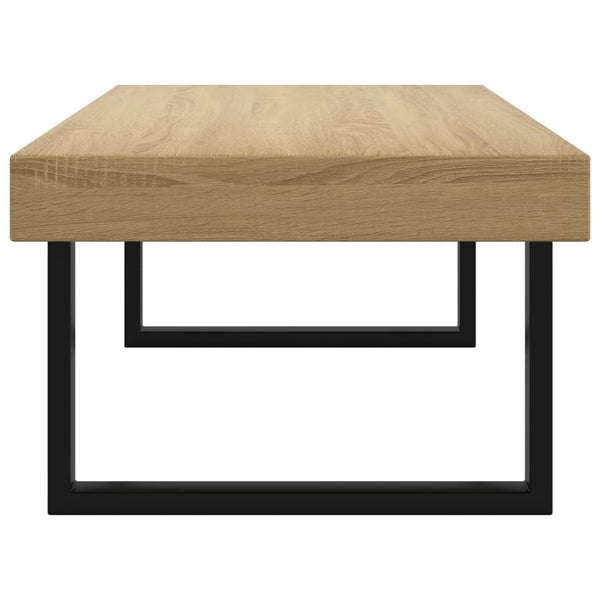 Mesa de centro 120x60x40 cm MDF e ferro castanho-claro e preto