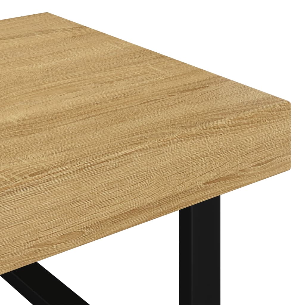 Mesa de centro 120x60x40 cm MDF e ferro castanho-claro e preto