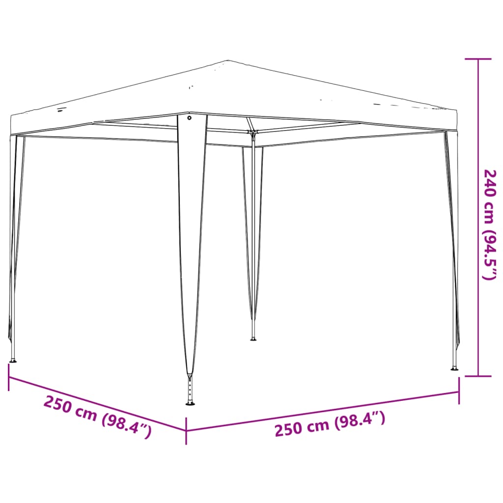 Tenda para festas 2,5x2,5 m 90 g/m² antracite