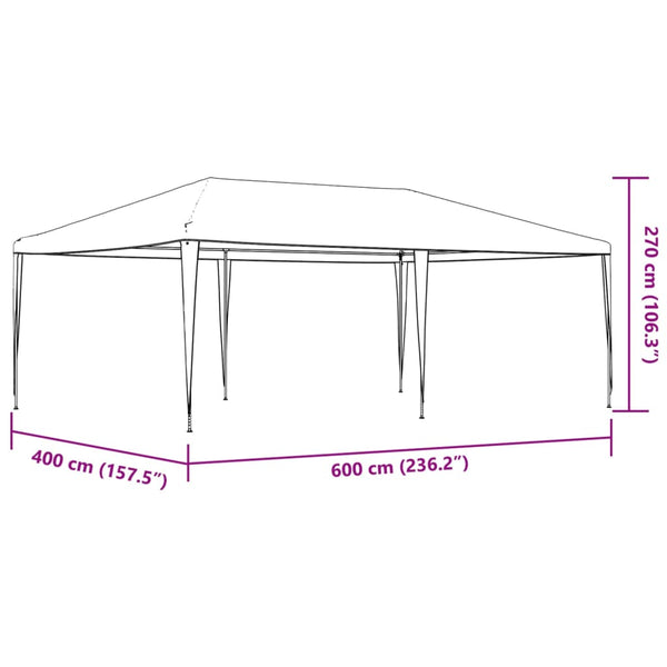 Tenda para festas 4x6 m 90 g/m² antracite