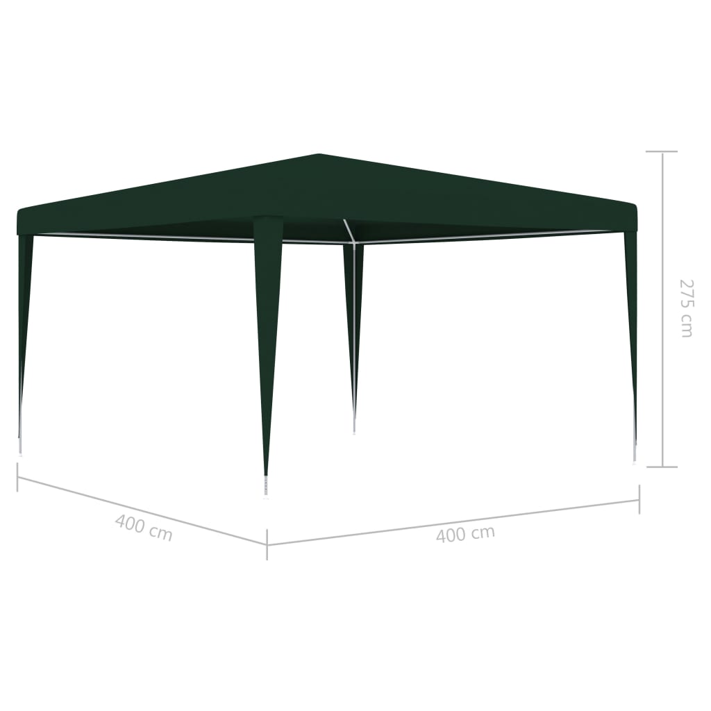 Tenda para festas 4x4 m 90 g/m² verde