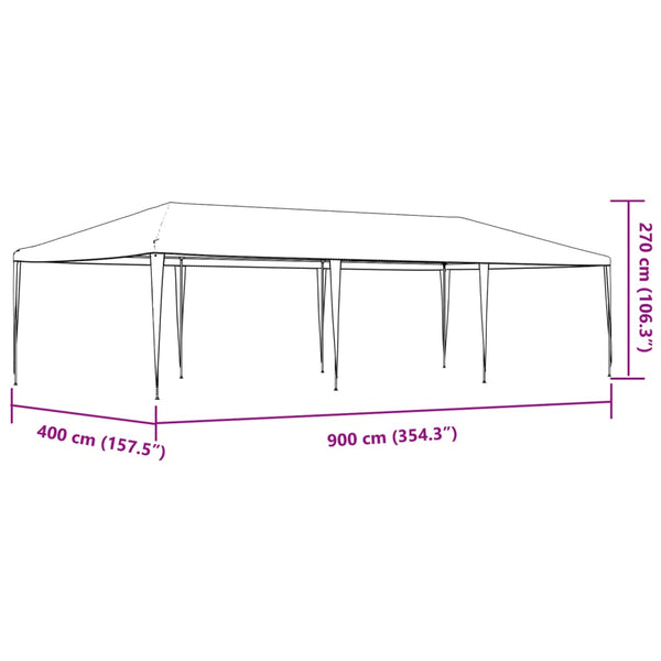 Tenda para festas 4x9 m 90 g/m² verde