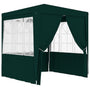 Tenda festas profiss. c/ paredes laterais 2,5x2,5m 90g/m² verde