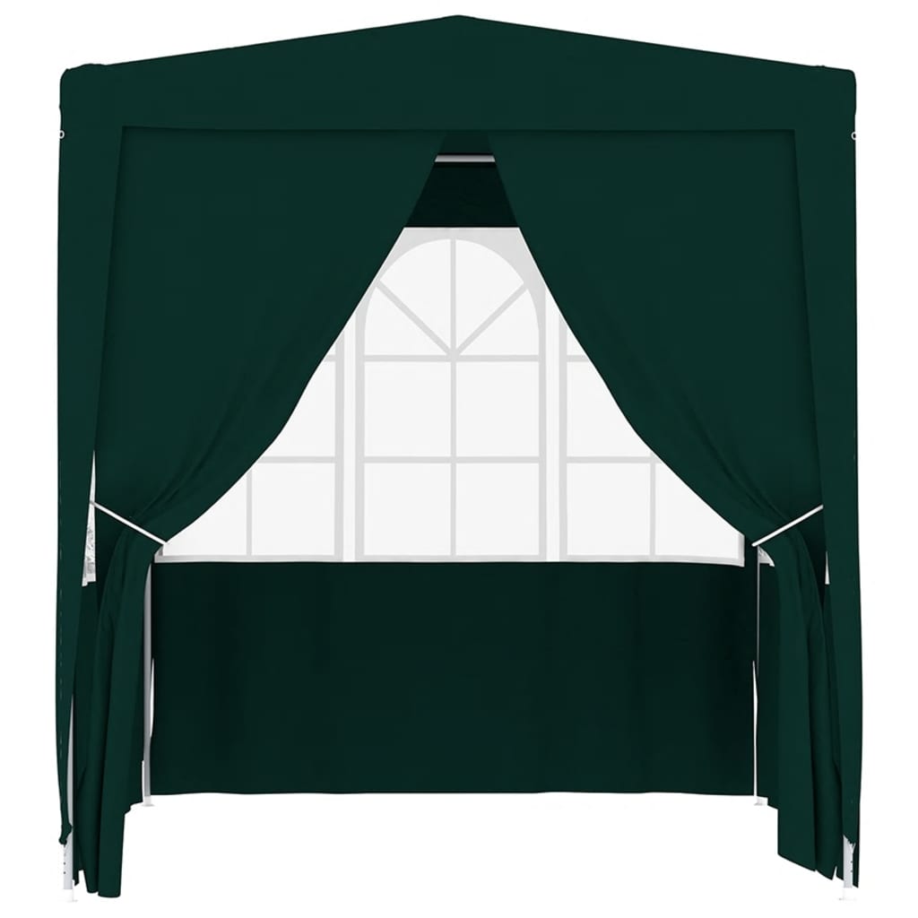 Tenda festas profiss. c/ paredes laterais 2,5x2,5m 90g/m² verde