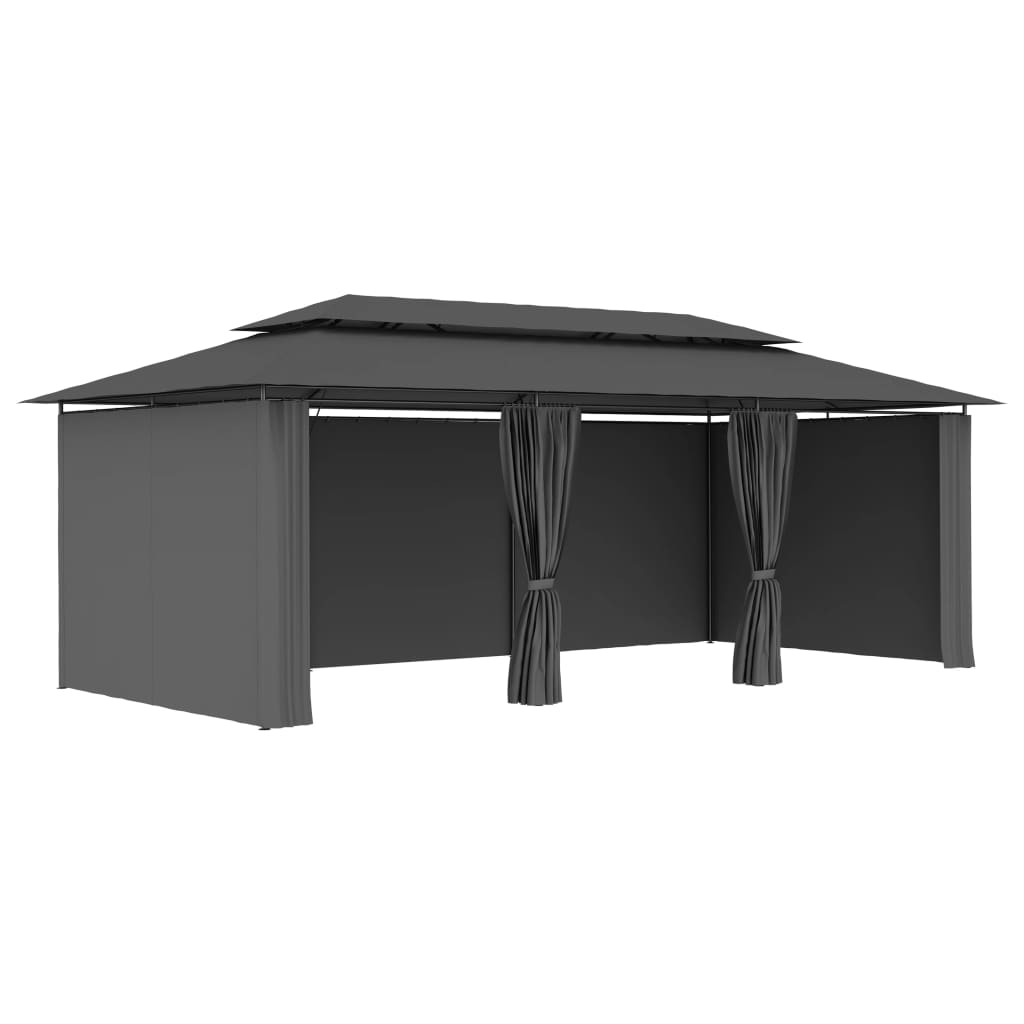 Gazebo com cortinas 600x298x270 cm antracite