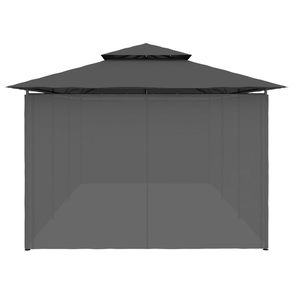 Gazebo com cortinas 600x298x270 cm antracite