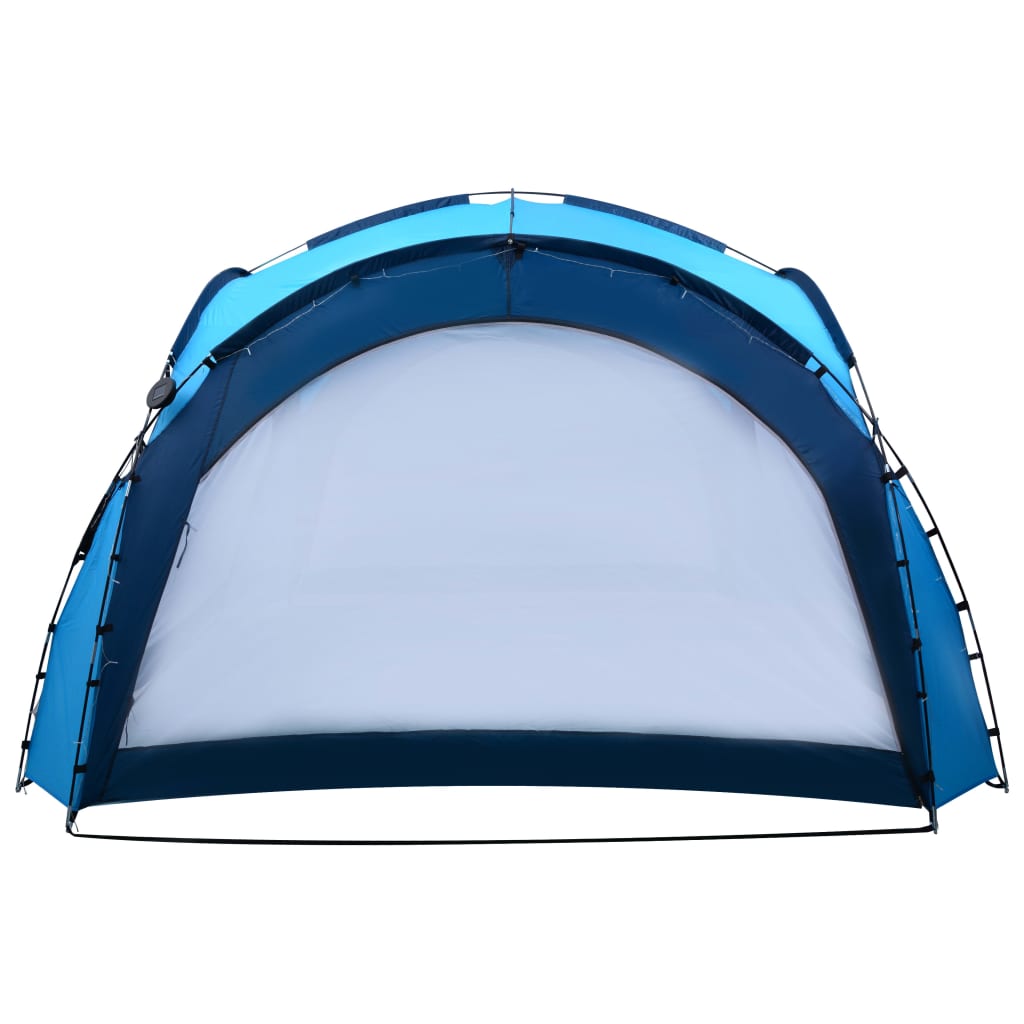 Party tent with LEDs and 4 side walls 3.6x3.6x2.3 m blue