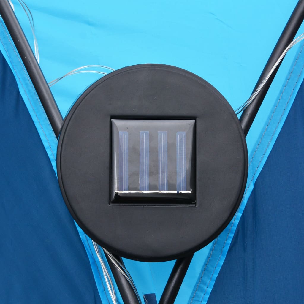 Carpa de fiesta con LED y 4 paredes laterales 3,6x3,6x2,3 m azul