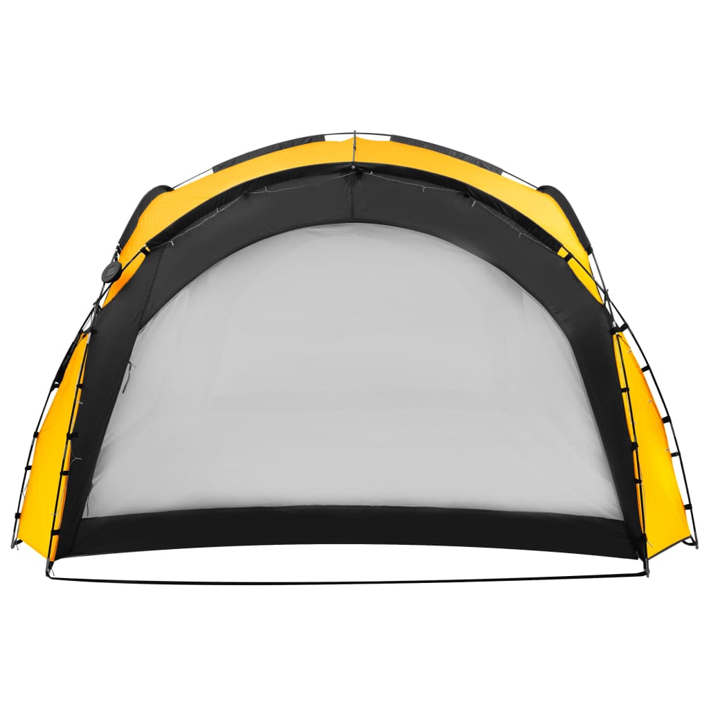 Party tent with LED and 4 side walls 3.6x3.6x2.3 m yellow