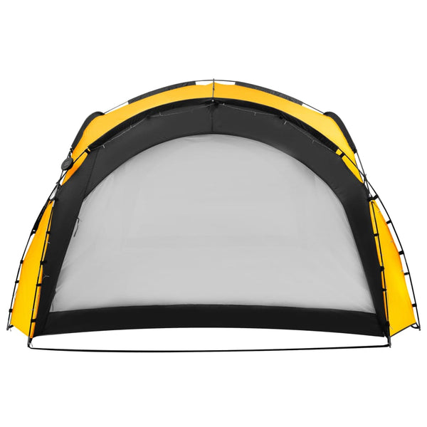 Party tent with LED and 4 side walls 3.6x3.6x2.3 m yellow