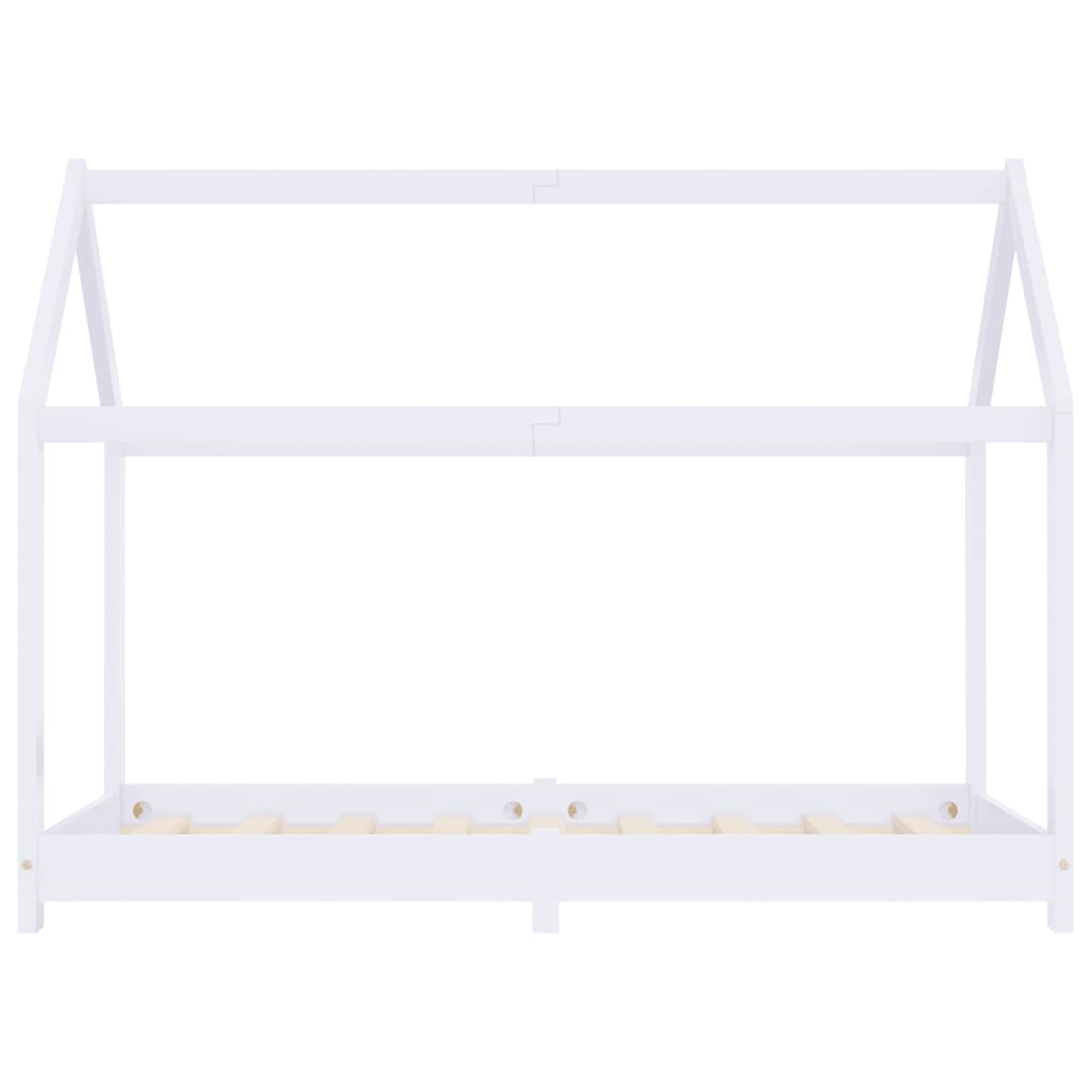 Estrutura de cama para crianças 80x160 cm pinho maciço branco