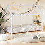 Estrutura de cama para crianças 80x160 cm pinho maciço branco