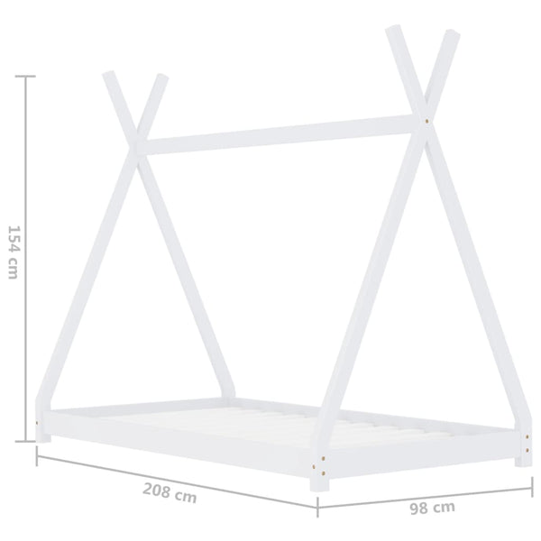 Estrutura de cama para crianças 90x200 cm pinho maciço branco