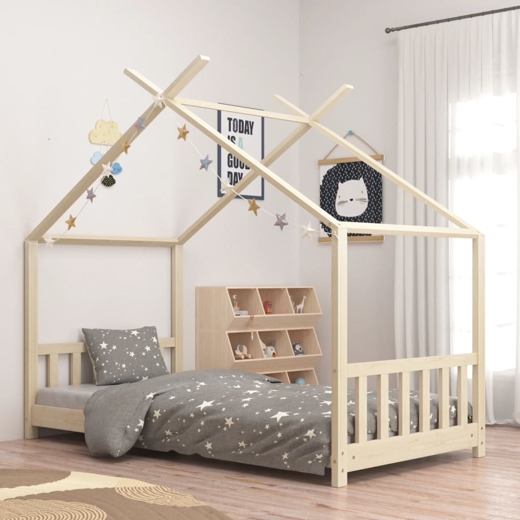 Estrutura de cama p/ crianças 70x140 cm madeira de pinho maciça