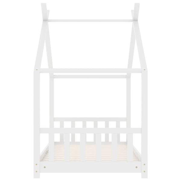 Estrutura de cama para crianças 70x140 cm pinho maciço branco