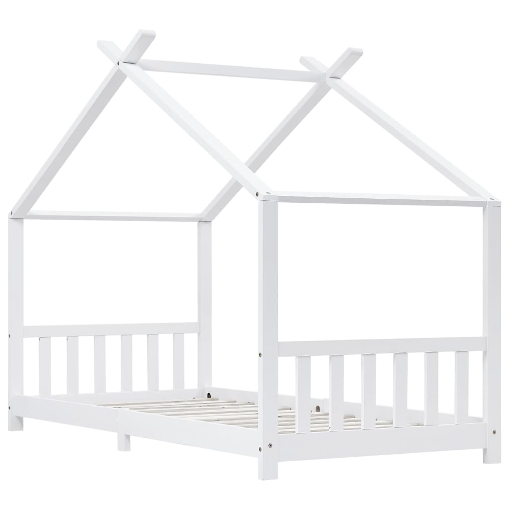 Estrutura de cama para crianças 90x200 cm pinho maciço branco