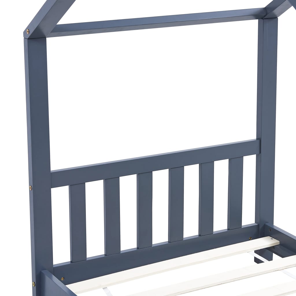 Estrutura de cama para crianças 70x140 cm pinho maciço cinzento