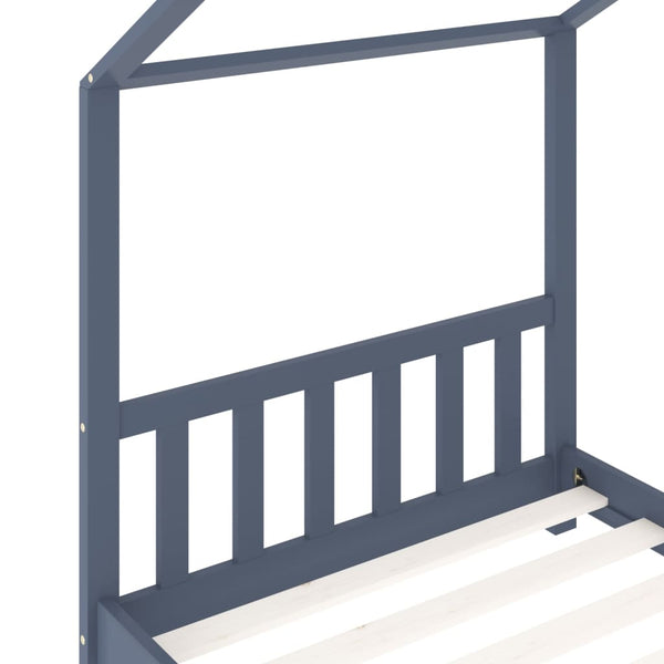 Estrutura de cama para crianças 90x200 cm pinho maciço cinzento