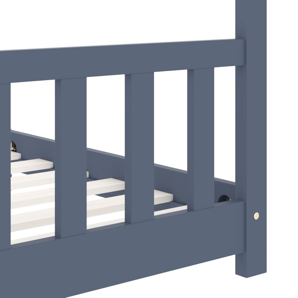 Estrutura de cama para crianças 90x200 cm pinho maciço cinzento