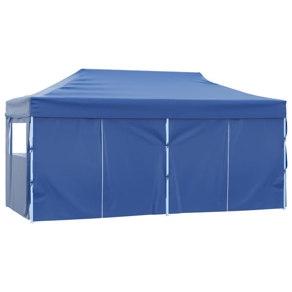 Tenda dobrável profissional festas 4 paredes 3x6m aço azul