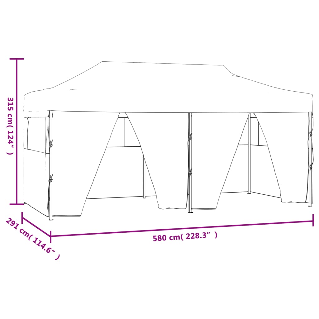 Tenda dobrável profissional festas 4 paredes 3x6m aço creme