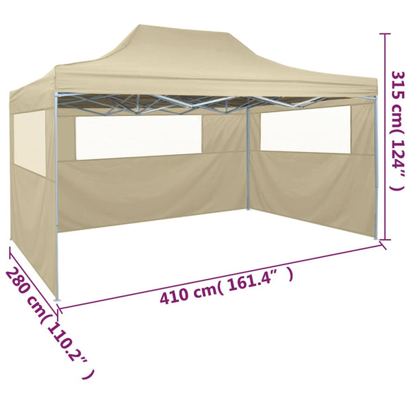 Tenda dobrável profissional festas 3 paredes 3x4m aço cor creme