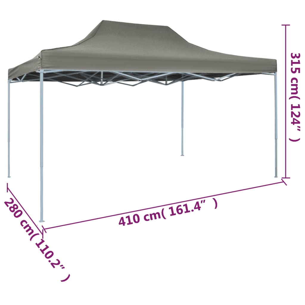 Tenda dobrável profissional para festas 3x4 m aço antracite